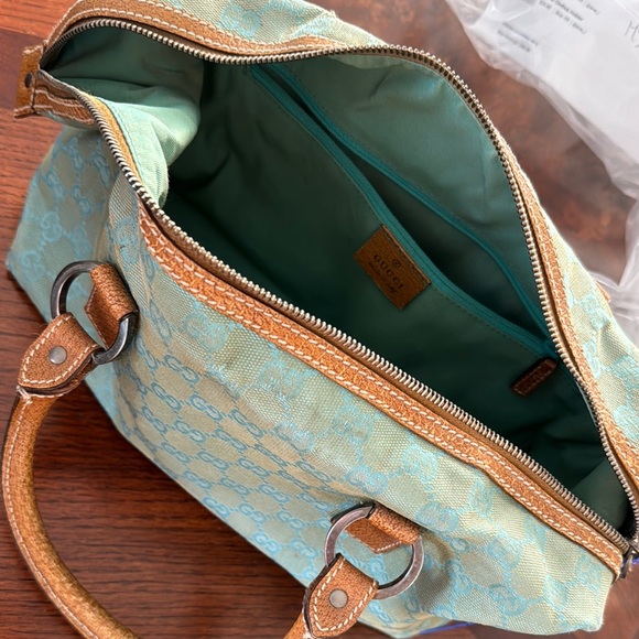 Gucci Blue Bag with Durable Canvas Material and Stylish Leather Handles - Picture 4 of 17